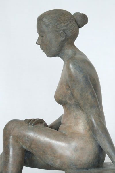 Annie - figurative bronze sculpture by Irish artist Marie Smith