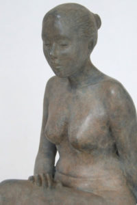 Annie - figurative bronze sculpture by Irish artist Marie Smith