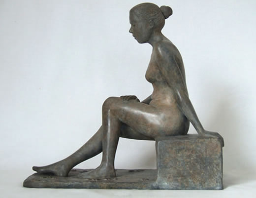 Annie - figurative bronze sculpture by Irish artist Marie Smith