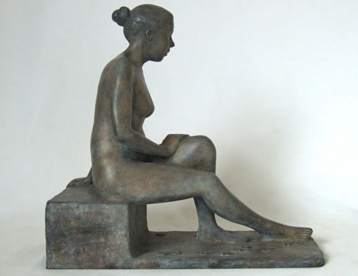 Annie -figurative bronze sculpture by Irish artist Marie Smith
