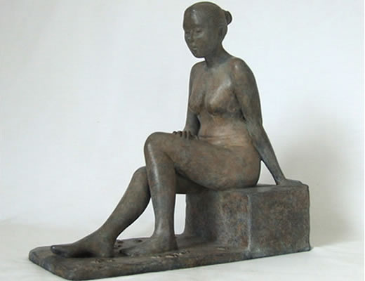 Annie - figurative bronze sculpture by Irish artist Marie Smith