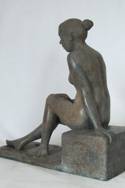Annie - figurative bronze sculpture by Irish artist Marie Smith