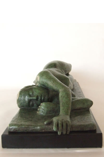 Florence - figurative bronze sculpture by Irish artist Marie Smith
