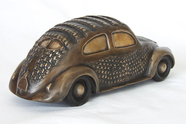 Armoured Car - bronze sculpture by Irish artist Marie Smith