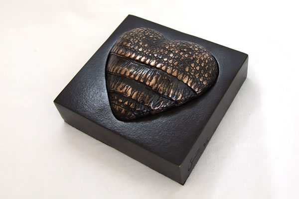 Armoured Heart - bronze sculpture by Irish artist Marie Smith