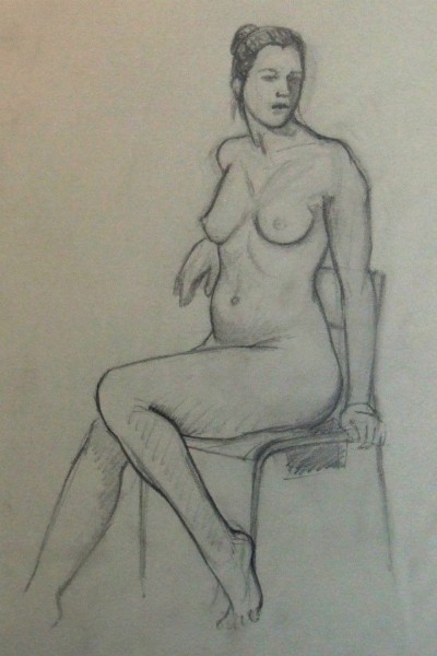 Life drawing by Marie Smith made at ENSBA Paris