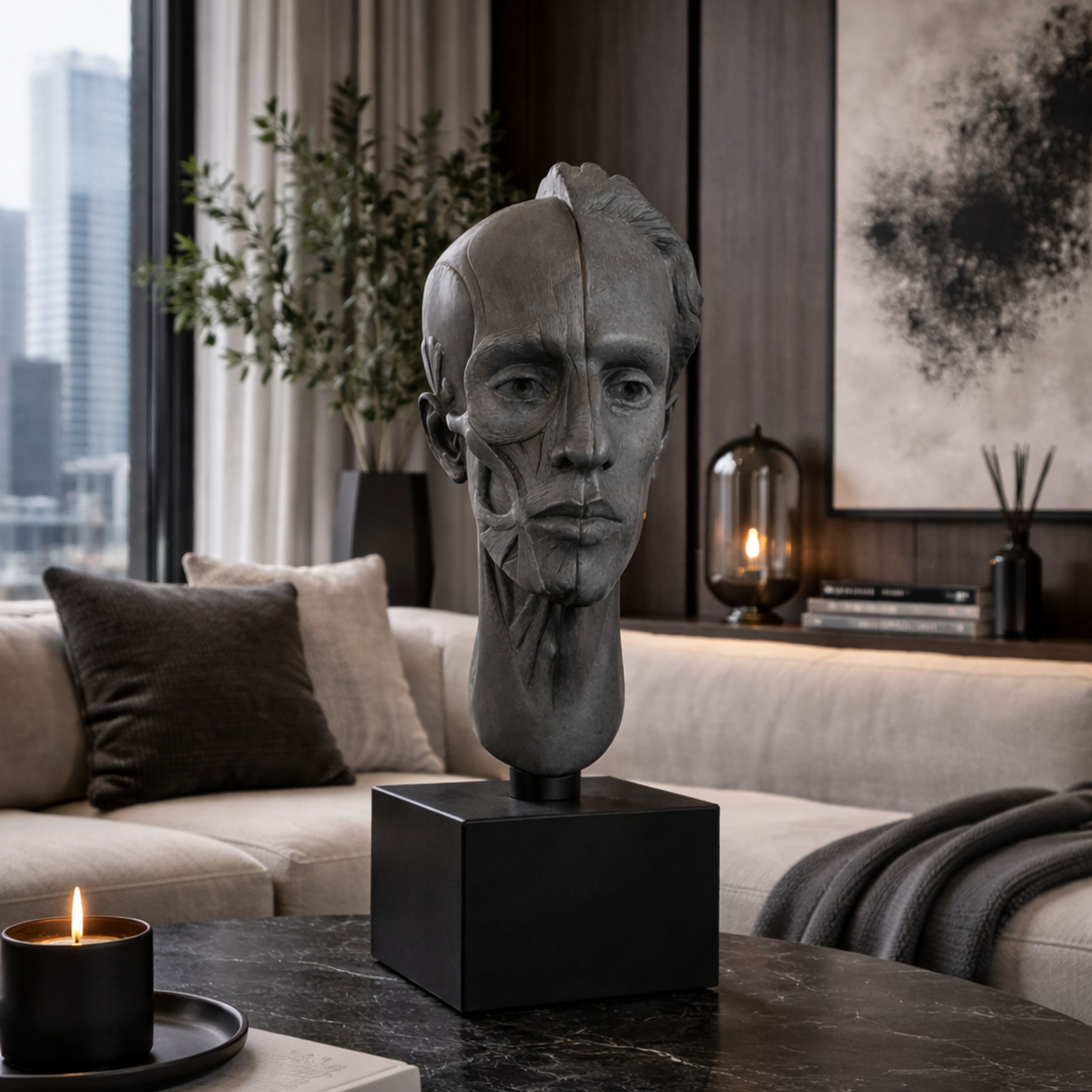 Marie Smith Sculpture - Adam - The Mechanics of Origin - Modern apartment setting
