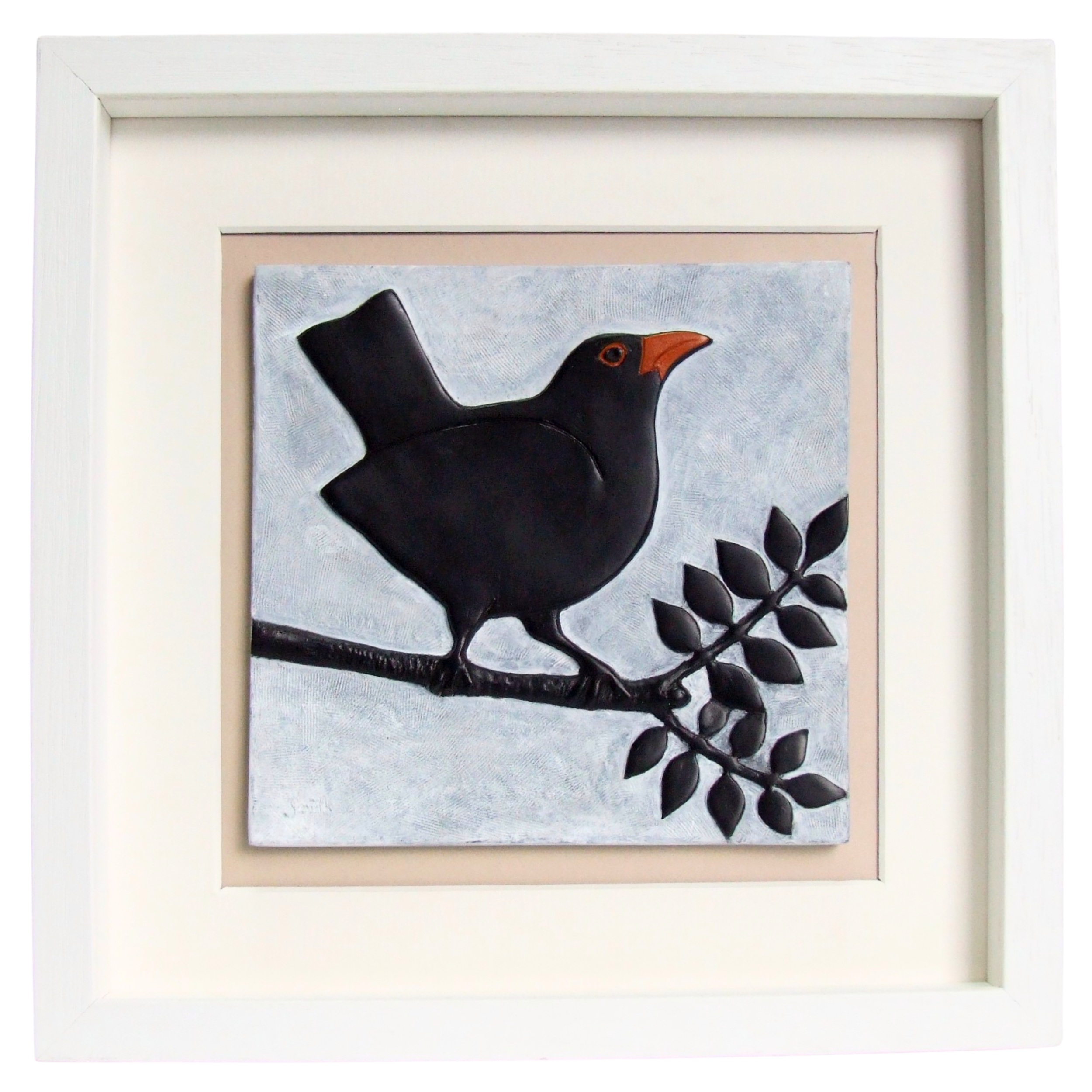 Marie Smith Sculpture - Blackbird on Ash Branch