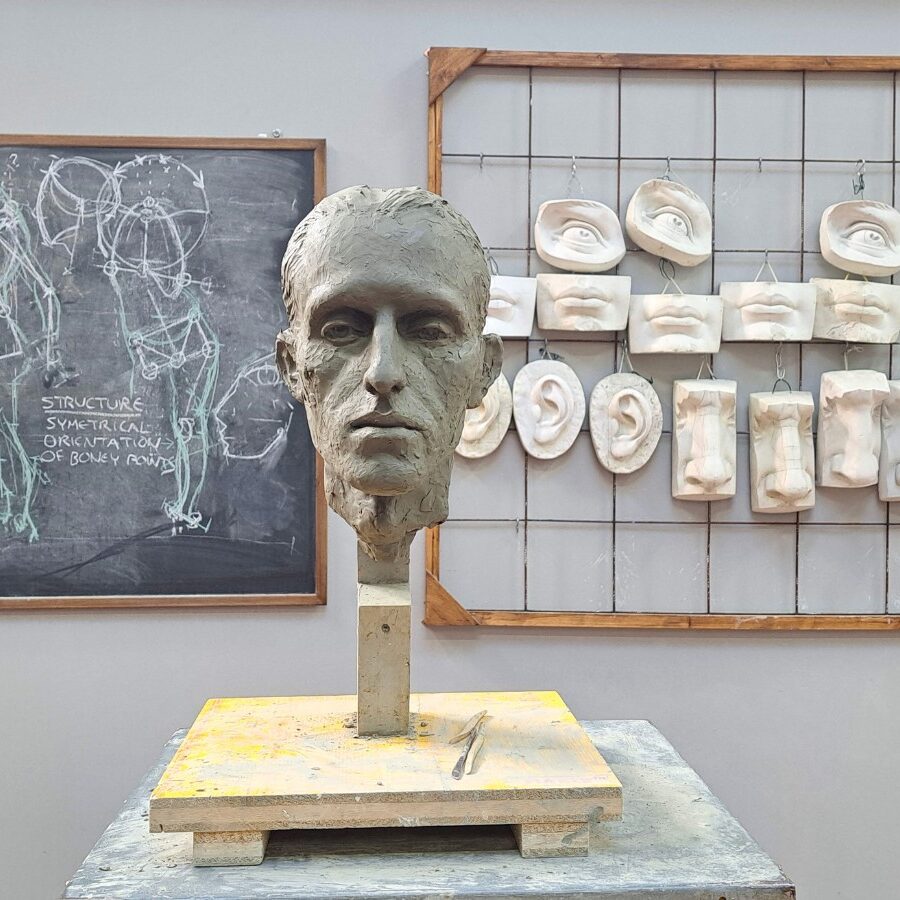 Marie Smith Sculpture - Florence Academy of Art - Portrait Sculpture (Armand)1